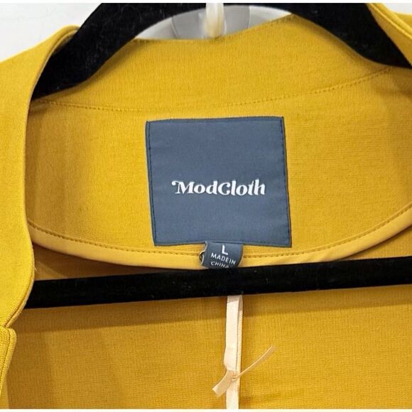 ModCloth Deep Yellow Double Metallic Button Row Military Style Blazer Jacket - Picture 15 of 16